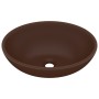 Lavabo de lujo ovalado cerámica marrón oscuro mate 40x33 cm de vidaXL, Lavabos - Ref: Foro24-146929, Precio: 61,27 €, Descuen...