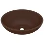 Matte dark brown ceramic oval luxury washbasin 40x33 cm by vidaXL, Sinks - Ref: Foro24-146929, Price: 55,30 €, Discount: %
