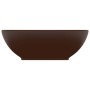 Lavabo de lujo ovalado cerámica marrón oscuro mate 40x33 cm de vidaXL, Lavabos - Ref: Foro24-146929, Precio: 61,27 €, Descuen...