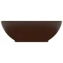 Matte dark brown ceramic oval luxury washbasin 40x33 cm by vidaXL, Sinks - Ref: Foro24-146929, Price: 55,30 €, Discount: %