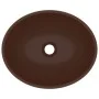 Matte dark brown ceramic oval luxury washbasin 40x33 cm by vidaXL, Sinks - Ref: Foro24-146929, Price: 55,30 €, Discount: %