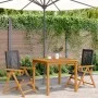 Sillas de jardín 2 uds madera maciza de acacia y ratán PE negro de , Sillas de jardín - Ref: Foro24-367651, Precio: 156,10 €,...