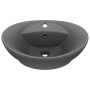 Lavabo lujoso con rebosadero cerámica gris oscuro 58,5x39 cm de vidaXL, Lavabos - Ref: Foro24-146939, Precio: 89,31 €, Descue...