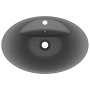 Lavabo lujoso con rebosadero cerámica gris oscuro 58,5x39 cm de vidaXL, Lavabos - Ref: Foro24-146939, Precio: 89,31 €, Descue...