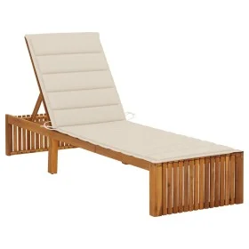 Sun lounger with solid acacia wood cushion by , Loungers - Ref: Foro24-3064152, Price: 234,18 €, Discount: %