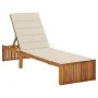 Sun lounger with solid acacia wood cushion by , Loungers - Ref: Foro24-3064152, Price: 234,18 €, Discount: %
