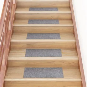 Alfombrilla autoadhesiva escalera 15 uds gris claro 60x25 cm de , Alfombrillas para escalones - Ref: Foro24-326915, Precio: 4...
