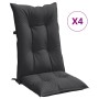 Cojines silla respaldo alto 4 uds tela gris antracita melange de , Cojines para sillas y sofás - Ref: Foro24-4002344, Precio:...