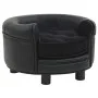 Sofá para perros felpa y cuero sintético negro 48x48x32 cm de vidaXL, Camas para perros - Ref: Foro24-170957, Precio: 92,47 €...