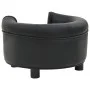 Sofá para perros felpa y cuero sintético negro 48x48x32 cm de vidaXL, Camas para perros - Ref: Foro24-170957, Precio: 92,47 €...