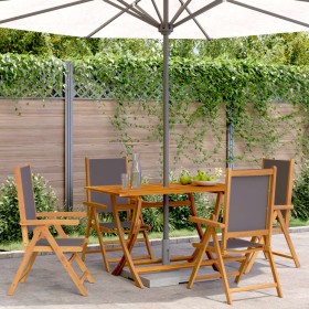 Sillas de jardín reclinables 4 uds tela madera maciza antracita de , Sillas de jardín - Ref: Foro24-3214541, Precio: 296,67 €...