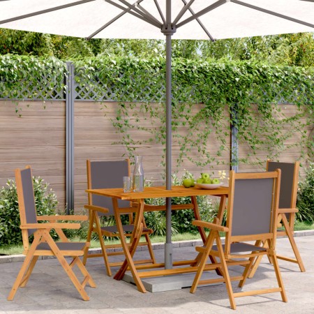 Sillas de jardín reclinables 4 uds tela madera maciza antracita de , Sillas de jardín - Ref: Foro24-3214541, Precio: 296,67 €...