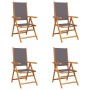 Sillas de jardín reclinables 4 uds tela madera maciza antracita de , Sillas de jardín - Ref: Foro24-3214541, Precio: 296,67 €...