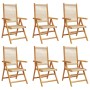 Sillas de jardín reclinables 6 uds madera maciza acacia beige de , Sillas de jardín - Ref: Foro24-3214536, Precio: 506,36 €, ...