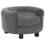 Sofá para perros felpa y cuero sintético gris 48x48x32 cm de vidaXL, Camas para perros - Ref: Foro24-170956, Precio: 83,94 €,...