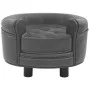 Sofá para perros felpa y cuero sintético gris 48x48x32 cm de vidaXL, Camas para perros - Ref: Foro24-170956, Precio: 83,94 €,...