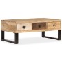 Mesa de centro con 3 cajones madera maciza de mango 90x50x35 cm en Mesas de centro | Comprar online en Foru.es