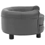 Sofá para perros felpa y cuero sintético gris 48x48x32 cm de vidaXL, Camas para perros - Ref: Foro24-170956, Precio: 83,94 €,...