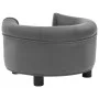 Sofá para perros felpa y cuero sintético gris 48x48x32 cm de vidaXL, Camas para perros - Ref: Foro24-170956, Precio: 83,94 €,...