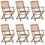 Sillas de jardín plegables 6 uds y cojines madera maciza acacia de , Sillas de jardín - Ref: Foro24-3074943, Precio: 360,42 €...