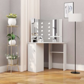 Tocador de esquina mesa de maquillaje con luz LED blanca de vidaXL, Tocadores para dormitorios - Ref: Foro24-288450, Precio: ...