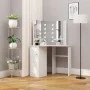 Tocador de esquina mesa de maquillaje con luz LED blanca de vidaXL, Tocadores para dormitorios - Ref: Foro24-288450, Precio: ...