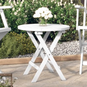 Mesa de jardín plegable madera maciza de acacia blanco Ø 46 cm de , Mesas de jardín - Ref: Foro24-312117, Precio: 49,54 €, De...