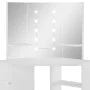 Tocador de esquina mesa de maquillaje con luz LED blanca de vidaXL, Tocadores para dormitorios - Ref: Foro24-288450, Precio: ...