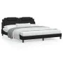 Bed frame with synthetic leather headboard black 180x200cm by , Beds and slatted bases - Ref: Foro24-3208110, Price: 235,56 €...