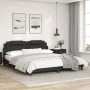 Bed frame with synthetic leather headboard black 180x200cm by , Beds and slatted bases - Ref: Foro24-3208110, Price: 235,56 €...