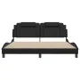 Bed frame with synthetic leather headboard black 180x200cm by , Beds and slatted bases - Ref: Foro24-3208110, Price: 235,56 €...