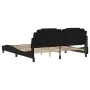 Bed frame with synthetic leather headboard black 180x200cm by , Beds and slatted bases - Ref: Foro24-3208110, Price: 235,56 €...