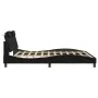 Bed frame with synthetic leather headboard black 180x200cm by , Beds and slatted bases - Ref: Foro24-3208110, Price: 235,56 €...