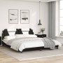 Estructura de cama con cabecero cuero sintético negro y blanco de , Camas y somieres - Ref: Foro24-3208115, Precio: 237,35 €,...