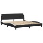 Estructura de cama con cabecero cuero sintético negro y blanco de , Camas y somieres - Ref: Foro24-3208115, Precio: 237,35 €,...