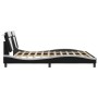 Estructura de cama con cabecero cuero sintético negro y blanco de , Camas y somieres - Ref: Foro24-3208115, Precio: 237,35 €,...
