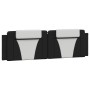 Estructura de cama con cabecero cuero sintético negro y blanco de , Camas y somieres - Ref: Foro24-3208115, Precio: 237,35 €,...