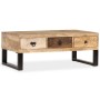 Mesa de centro con 3 cajones madera maciza de mango 90x50x35 cm en Mesas de centro | Comprar online en Foru.es