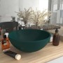 Lavabo de lujo redondo cerámica verde oscuro mate 32,5x14 cm de vidaXL, Lavabos - Ref: Foro24-146970, Precio: 69,93 €, Descue...