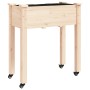 Jardinera con forro y ruedas madera maciza de abeto 71x37x80 cm de , Maceteros y jardineras - Ref: Foro24-3157823, Precio: 56...