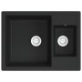 Fregadero de cocina doble seno con rebosadero granito negro de vidaXL, Fregaderos - Ref: Foro24-147085, Precio: 180,92 €, Des...