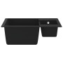 Fregadero de cocina doble seno con rebosadero granito negro de vidaXL, Fregaderos - Ref: Foro24-147085, Precio: 180,92 €, Des...