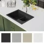 Küchenspüle mit Doppelbecken und Überlauf aus schwarzem Granit von vidaXL, Sinkt - Ref: Foro24-147085, Preis: 177,49 €, Rabat...