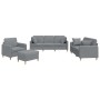 Juego de sofás con cojines 4 piezas tela gris claro de , Sofás - Ref: Foro24-3202078, Precio: 747,77 €, Descuento: %