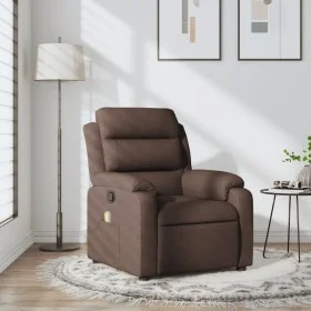 Sillón de masaje reclinable de tela marrón oscuro de , Sillones - Ref: Foro24-373479, Precio: 247,70 €, Descuento: %