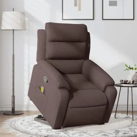 Silla de masaje reclinable de pie de tela marrón oscuro de , Sillones - Ref: Foro24-3204997, Precio: 326,45 €, Descuento: %