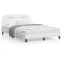 Estructura de cama cabecero cuero sintético blanco 140x190 cm de , Camas y somieres - Ref: Foro24-3208090, Precio: 223,49 €, ...