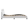 Estructura de cama cabecero cuero sintético blanco 140x190 cm de , Camas y somieres - Ref: Foro24-3208090, Precio: 223,49 €, ...