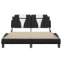 Estructura cama cabecero cuero sintético negro blanco 140x200cm de , Camas y somieres - Ref: Foro24-3208101, Precio: 197,82 €...