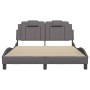 Estructura de cama con cabecero cuero sintético gris 140x200cm de , Camas y somieres - Ref: Foro24-3208099, Precio: 189,98 €,...